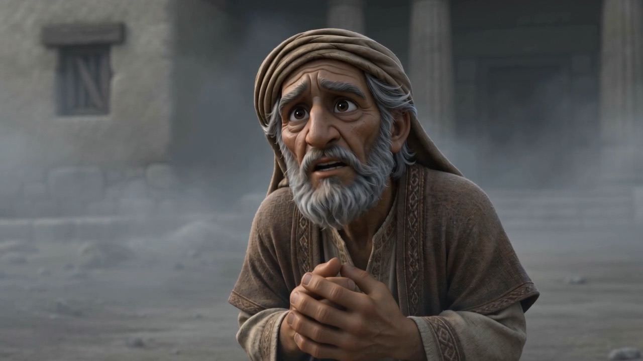 The last messenger, wringing his hands