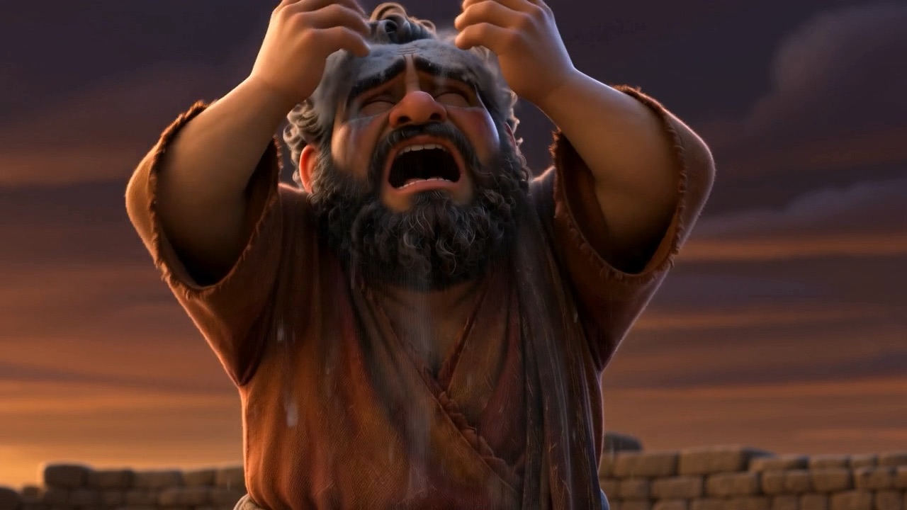 Robes torn, dust thrown over their heads
