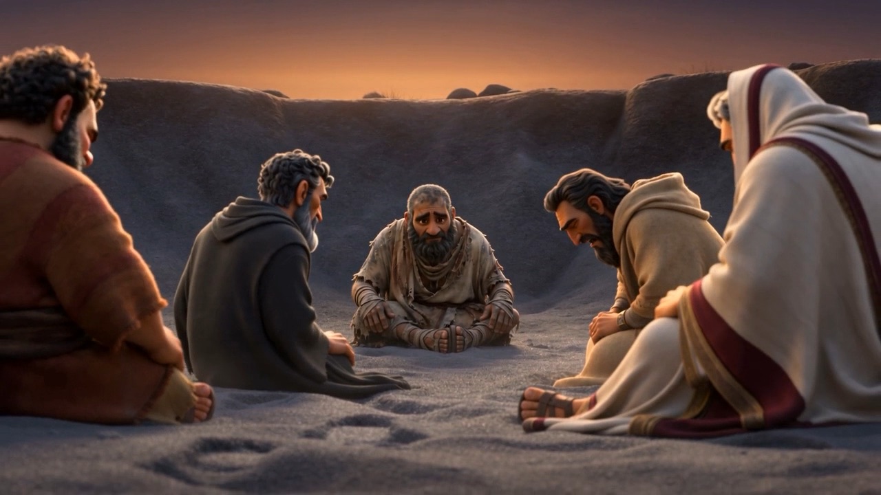 They come down and sit in the ash beside him
