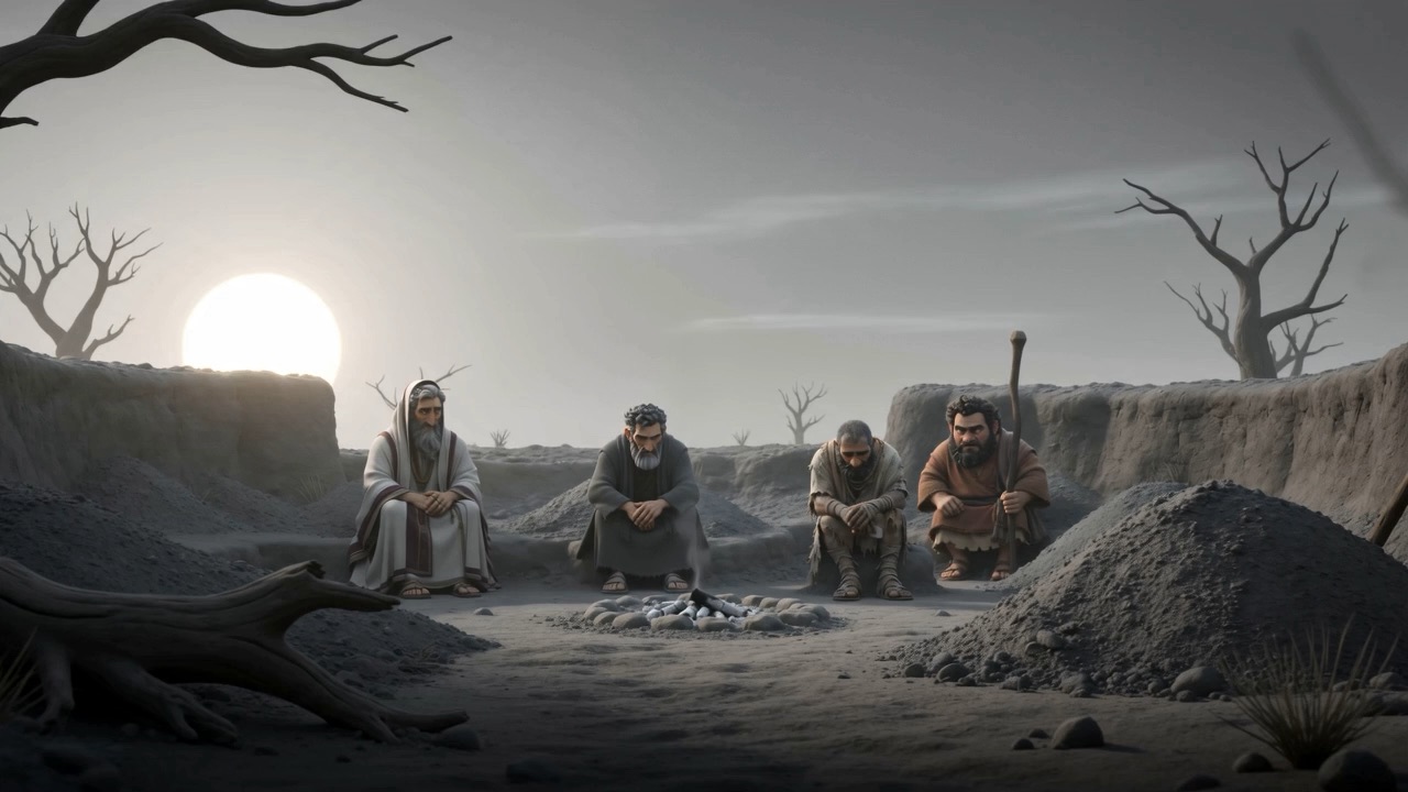 Daylight — the four of them, still there
