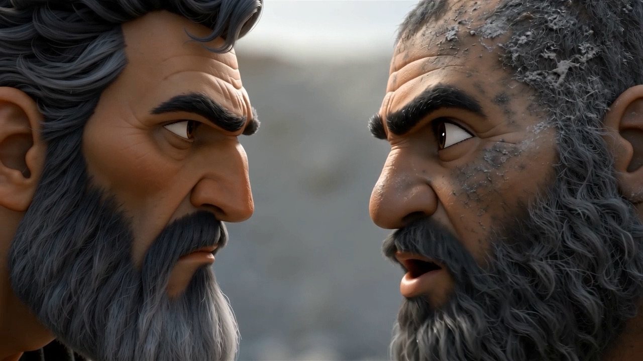 Two men nose to nose