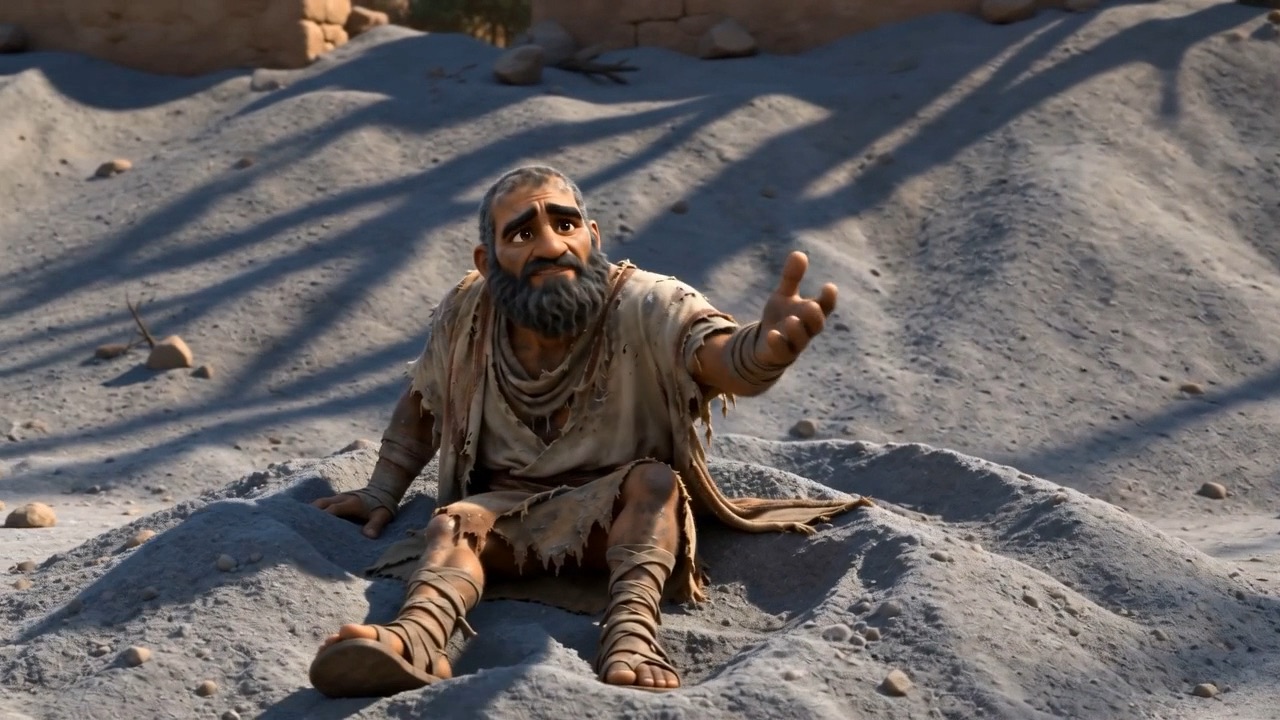 He gets an arm up and points off at the hills