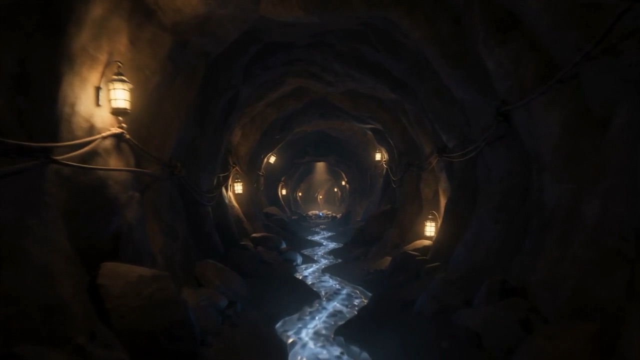 A tunnel running away into the earth