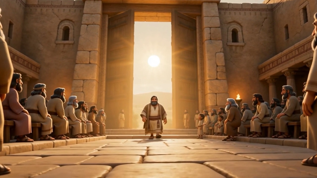 A memory: Job walking into the city gate in his prime