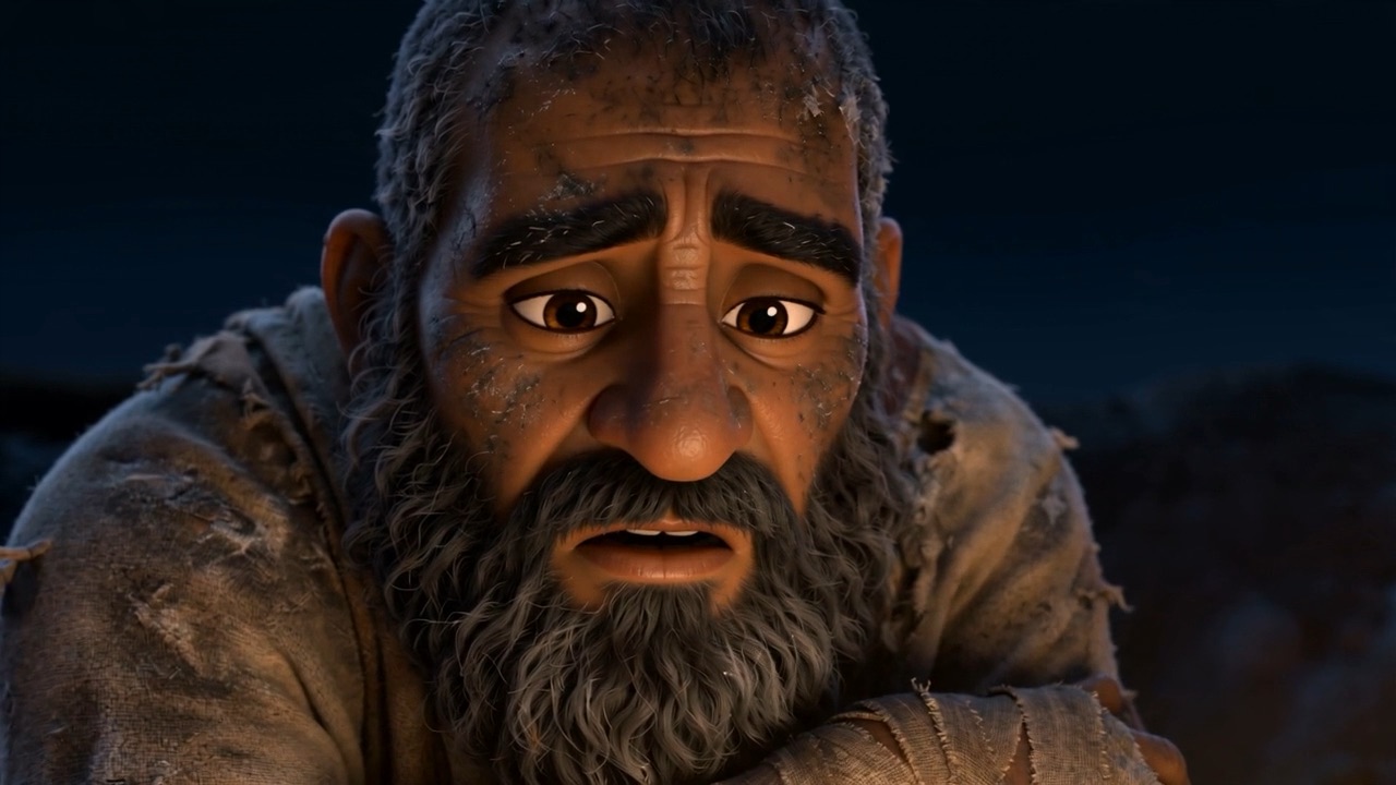 His face, watching them
