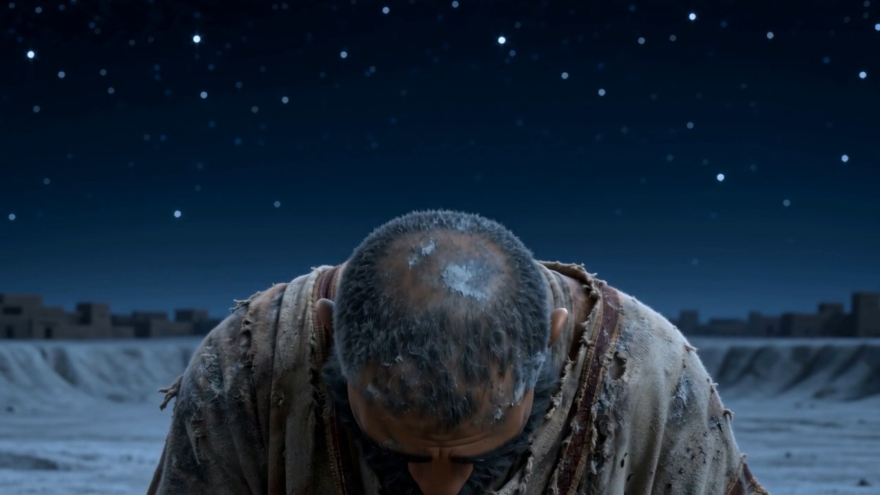 His head goes down