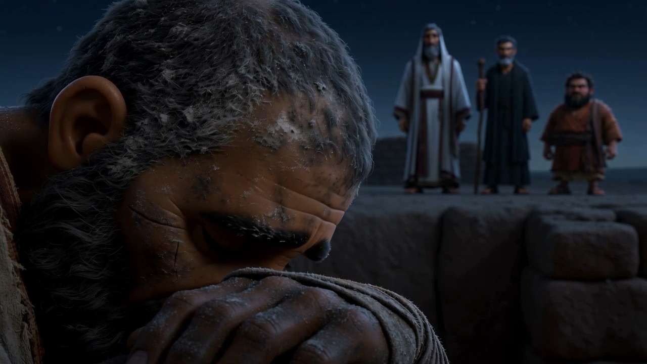 A hand laid over his own mouth