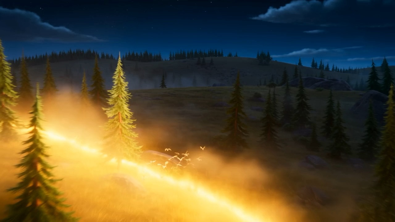 Dawn taking hold of a forest