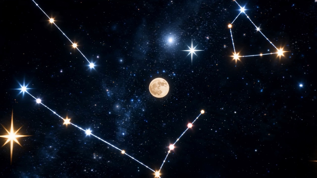 Constellations drawn out across the night