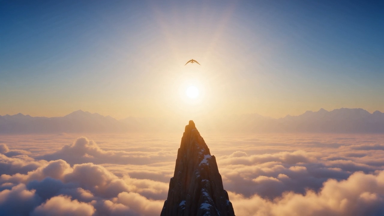 A speck against the sun
