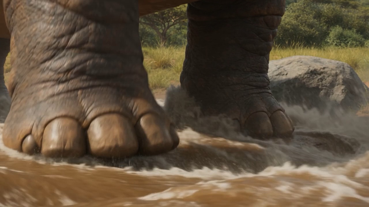 Feet like pillars in the brown water