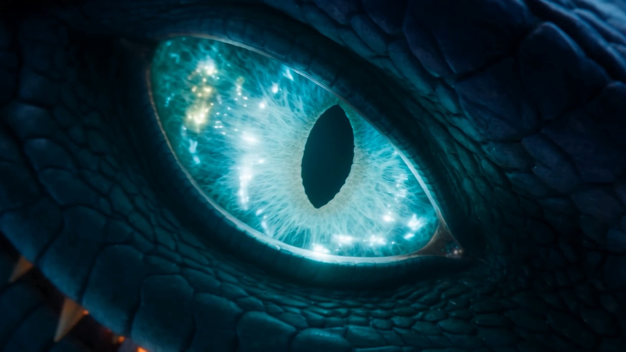 One eye, close, full of light