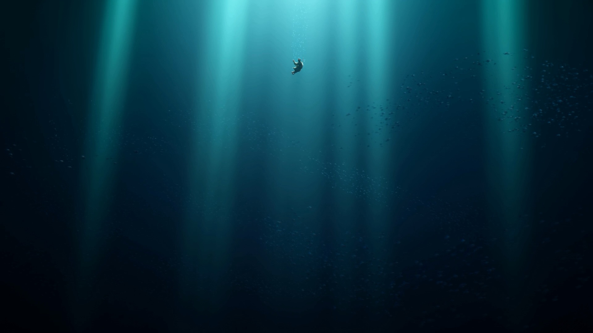 The deep — one distant silhouette