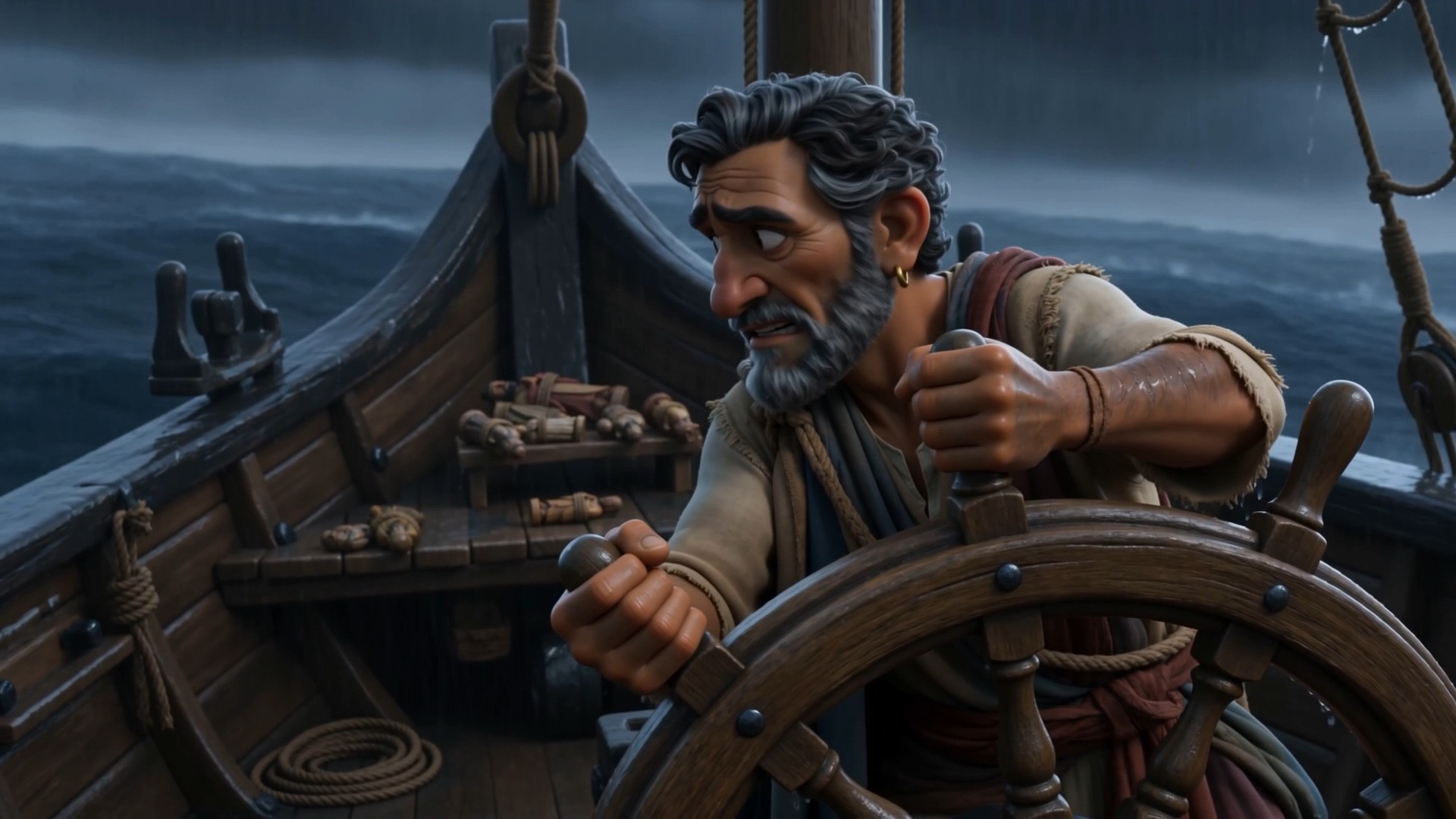 The captain grips the wheel as his idols topple
