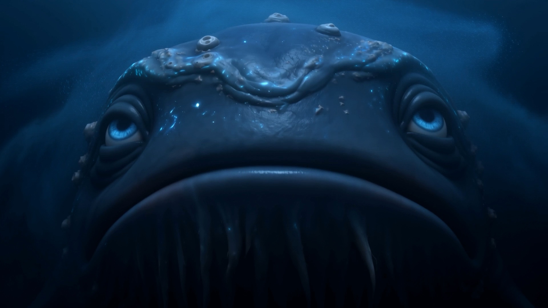 The great fish opens its mouth
