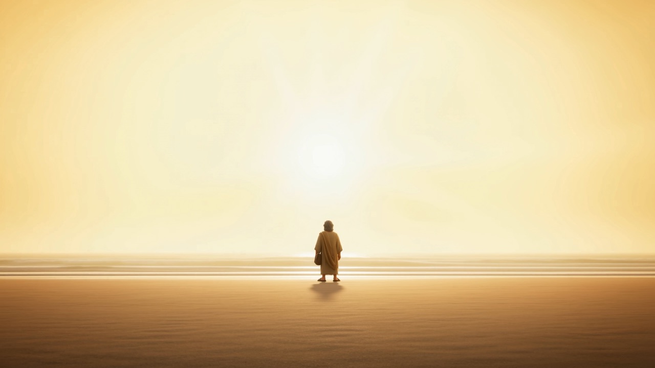 And then walks east, into all that light