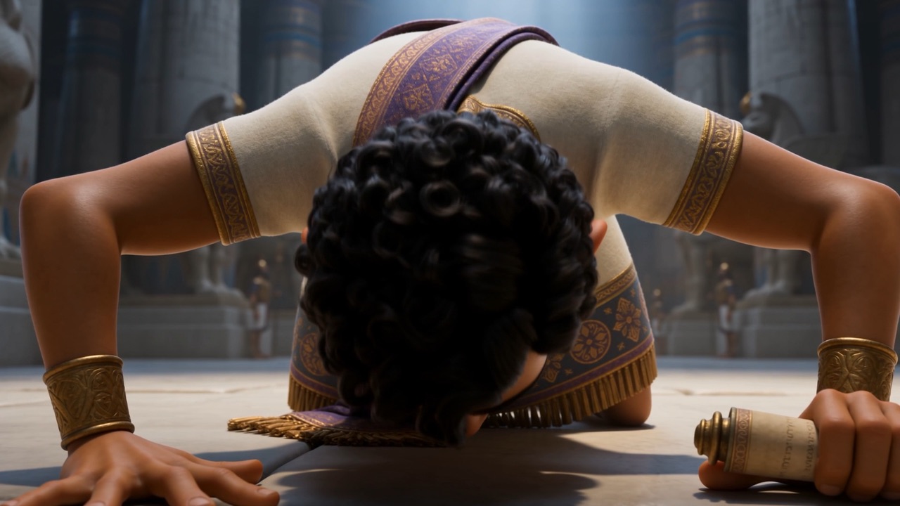The messenger goes down flat on the floor first