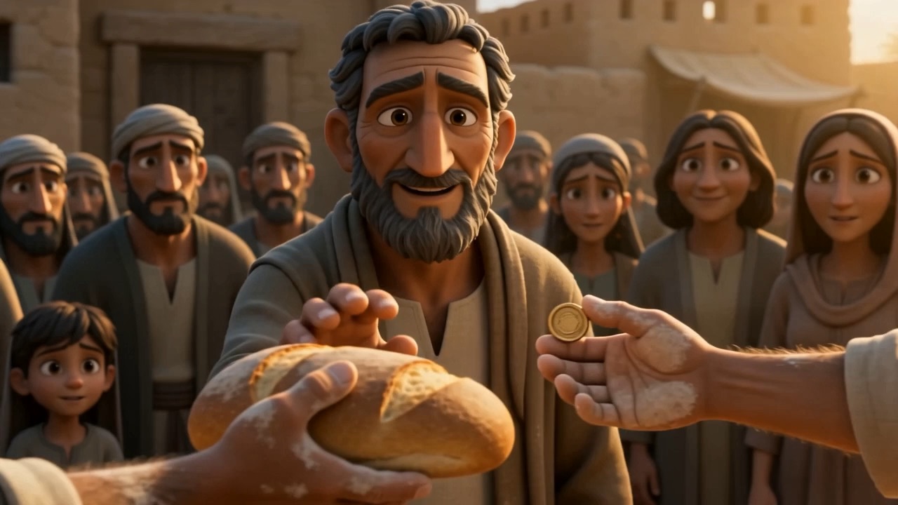 The baker gives the bread away
