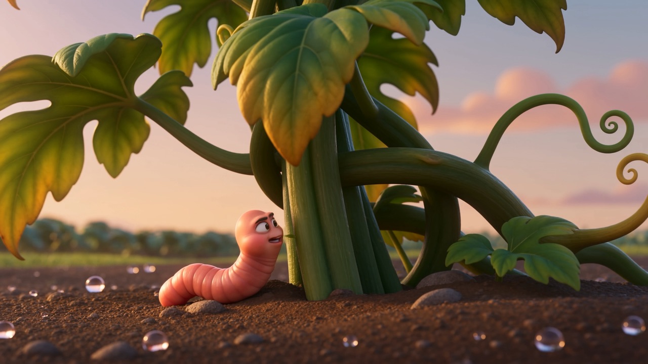 At dawn, at the foot of the stem