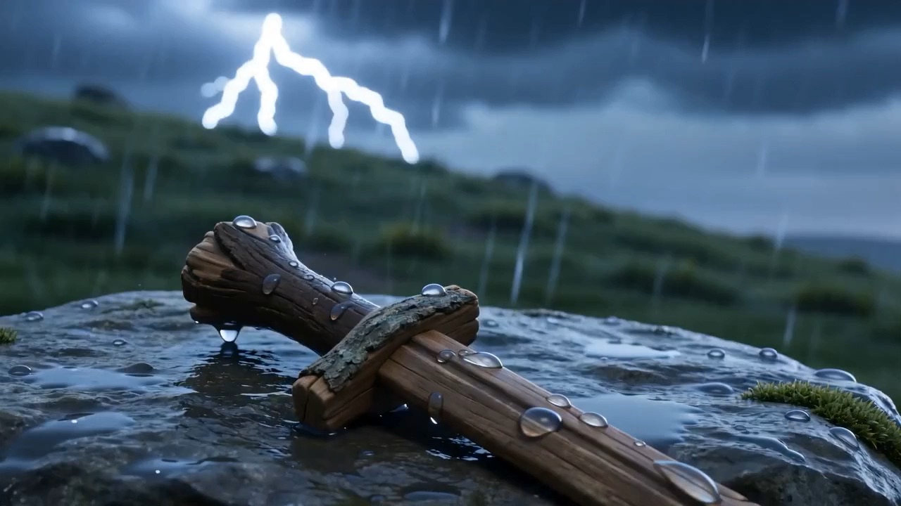 Lightning, far off, over an empty hill