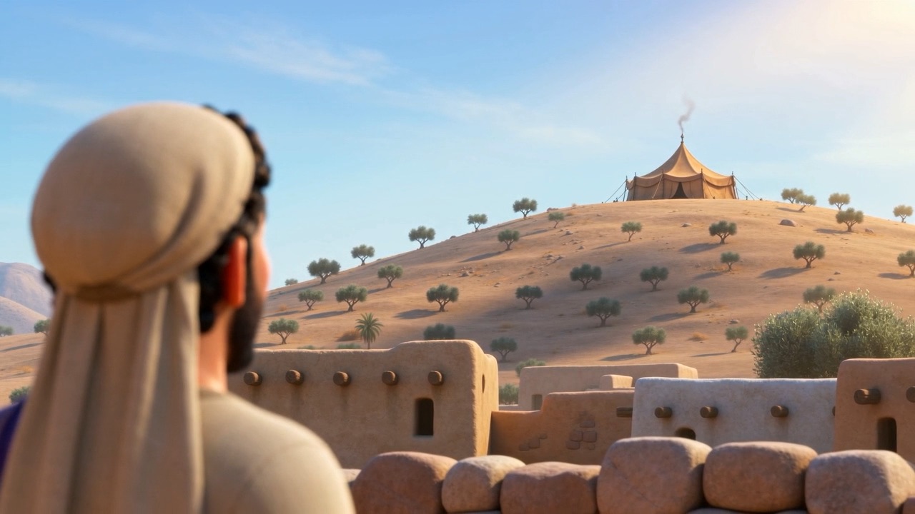 A shrine has appeared on the hill above the village