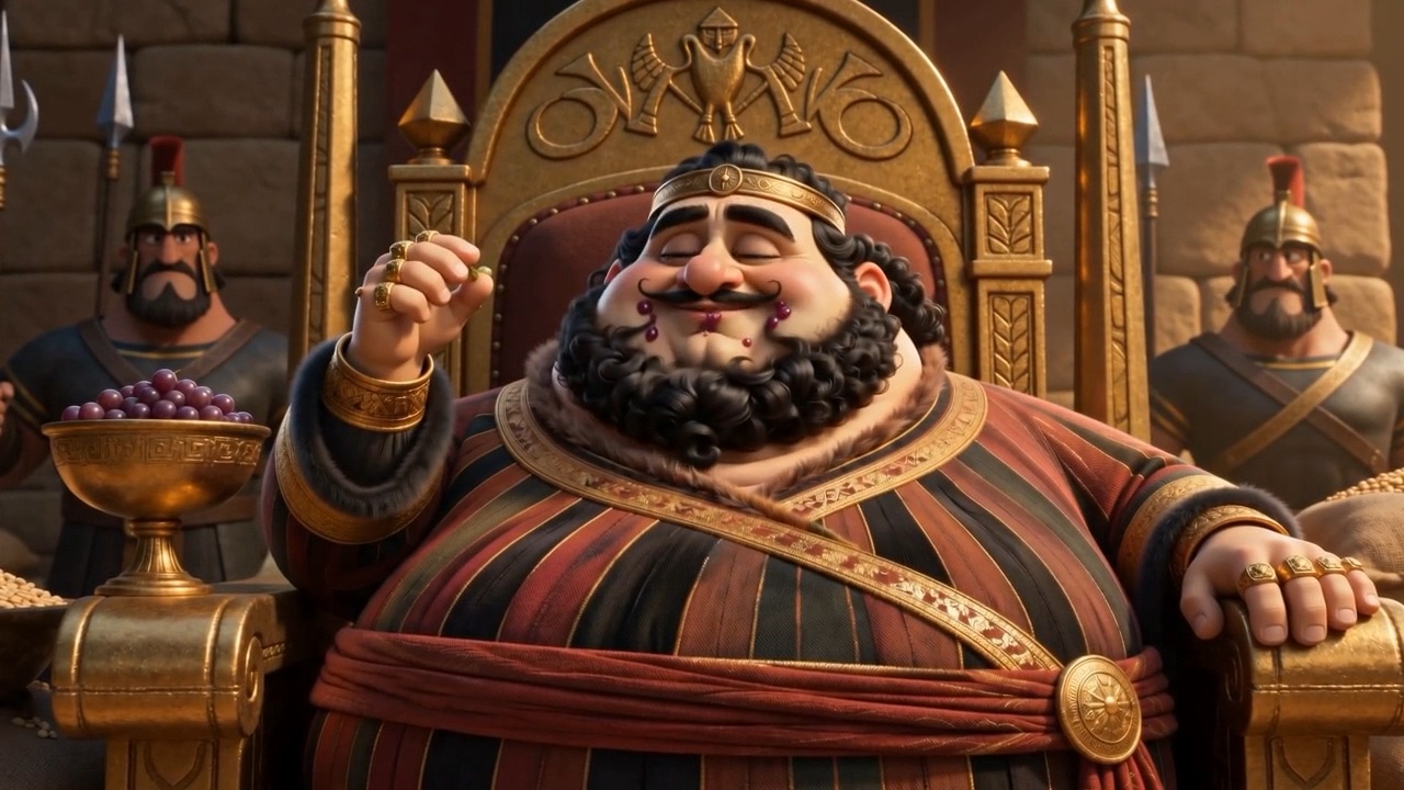 He waves for more, delighted
