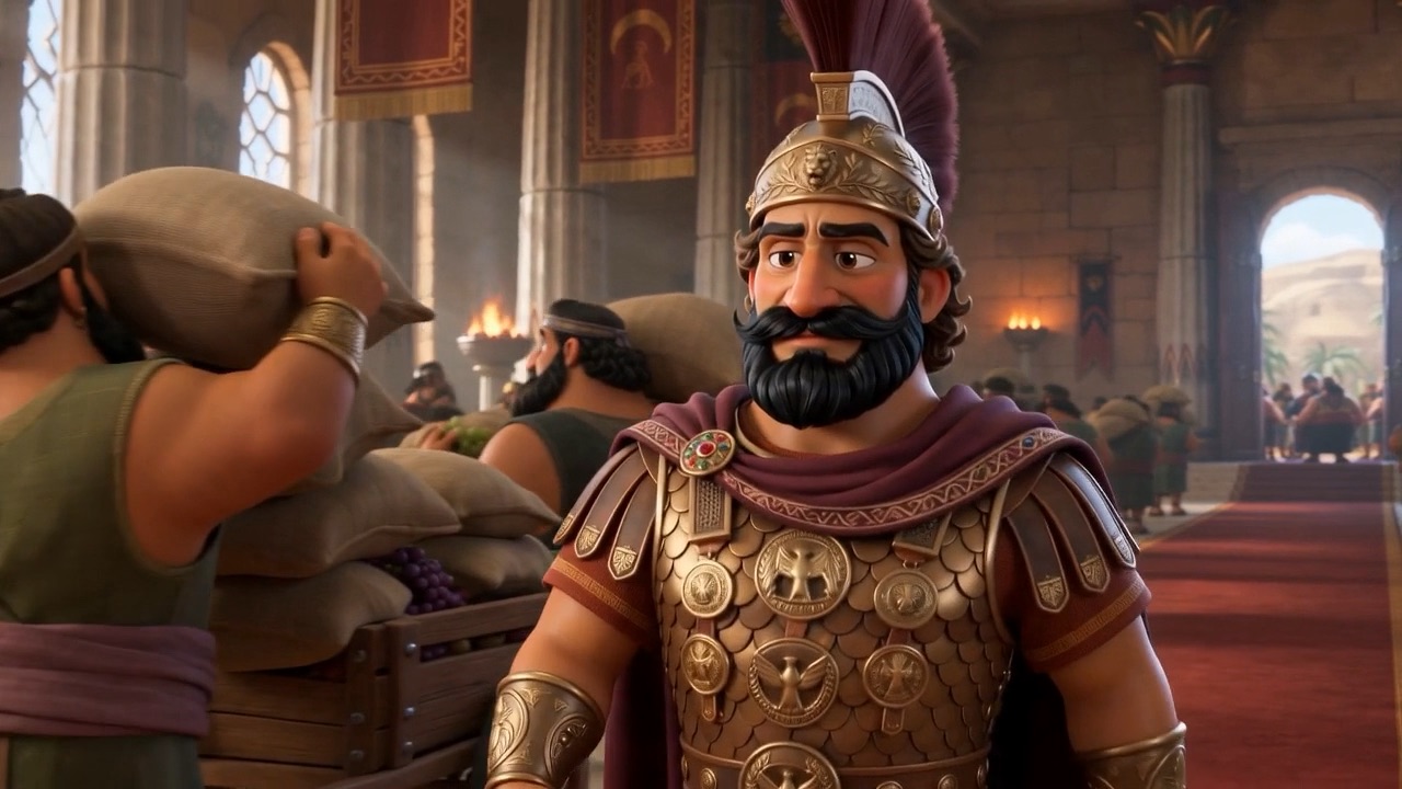 A guard captain in the hall, watching the line come in