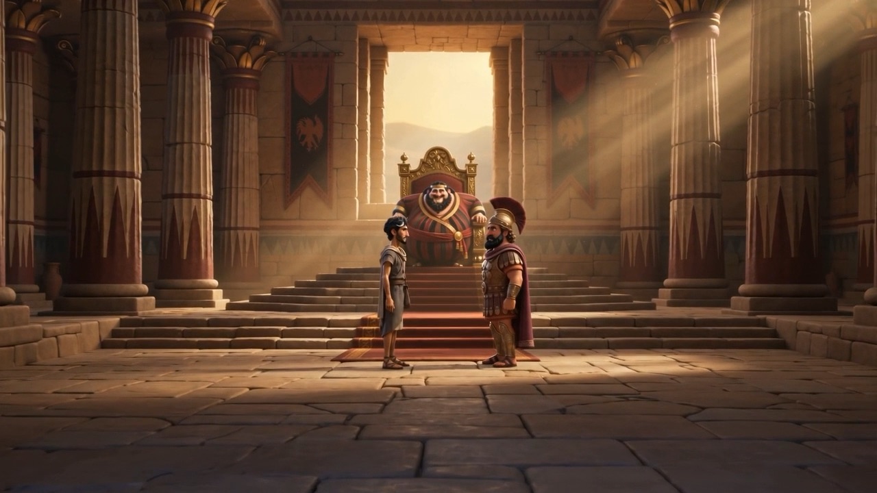 The long hall, the throne small at the end of it