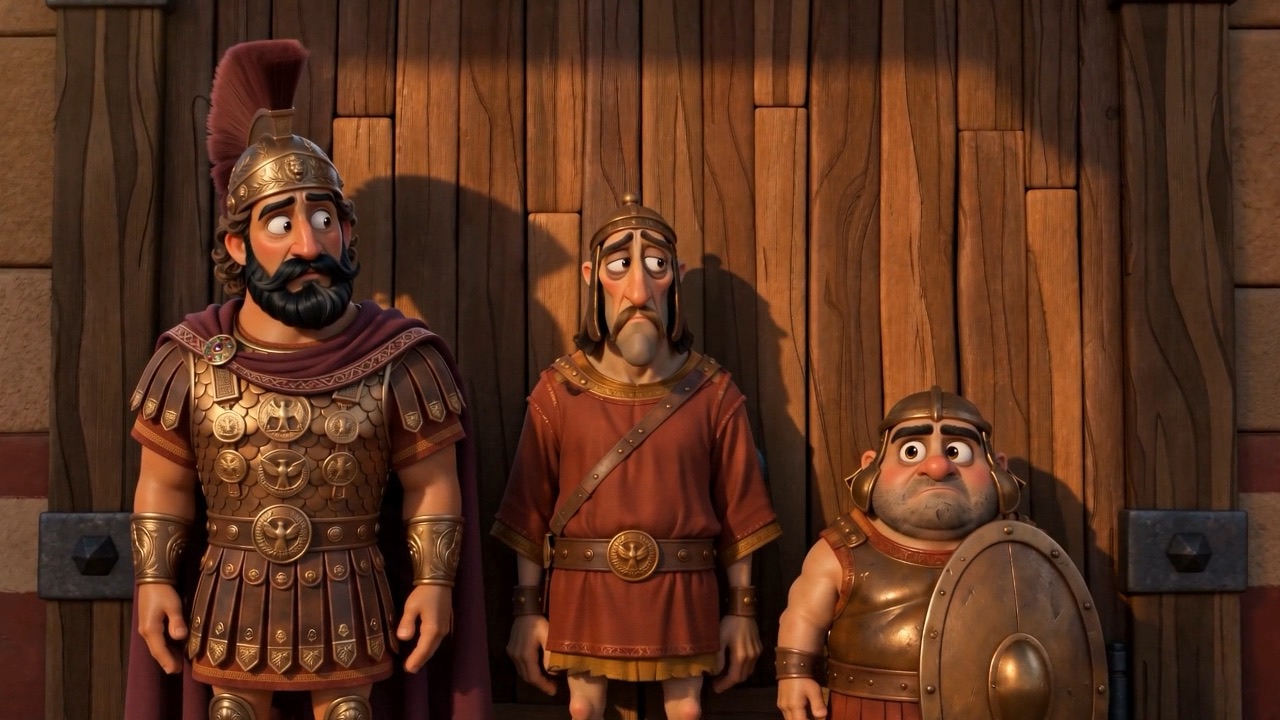 The guards outside the locked doors, waiting