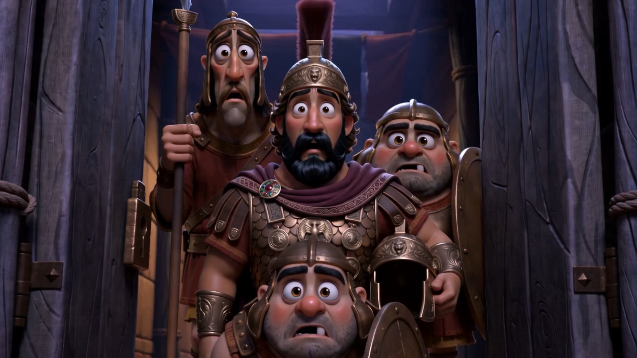 They finally unlock it and crowd the doorway