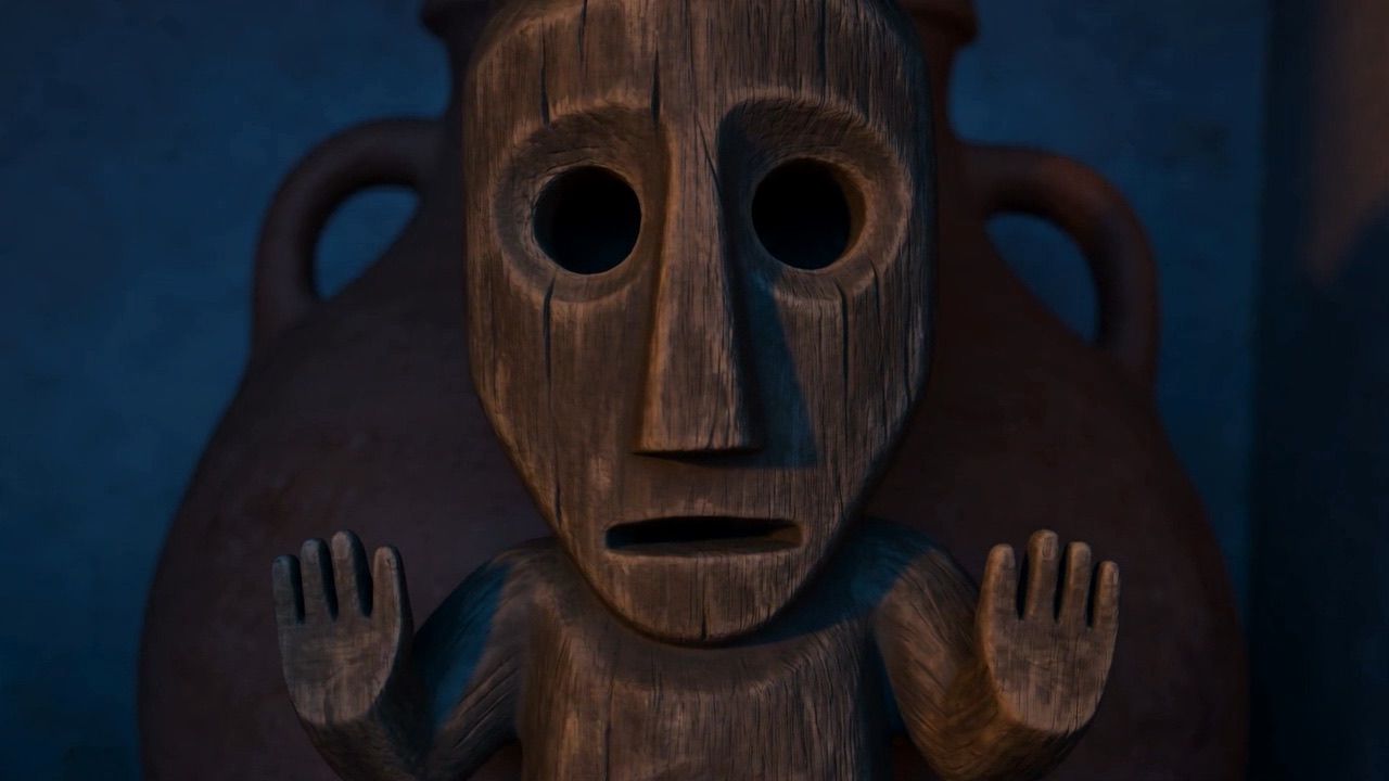 Its face, close, in the dark