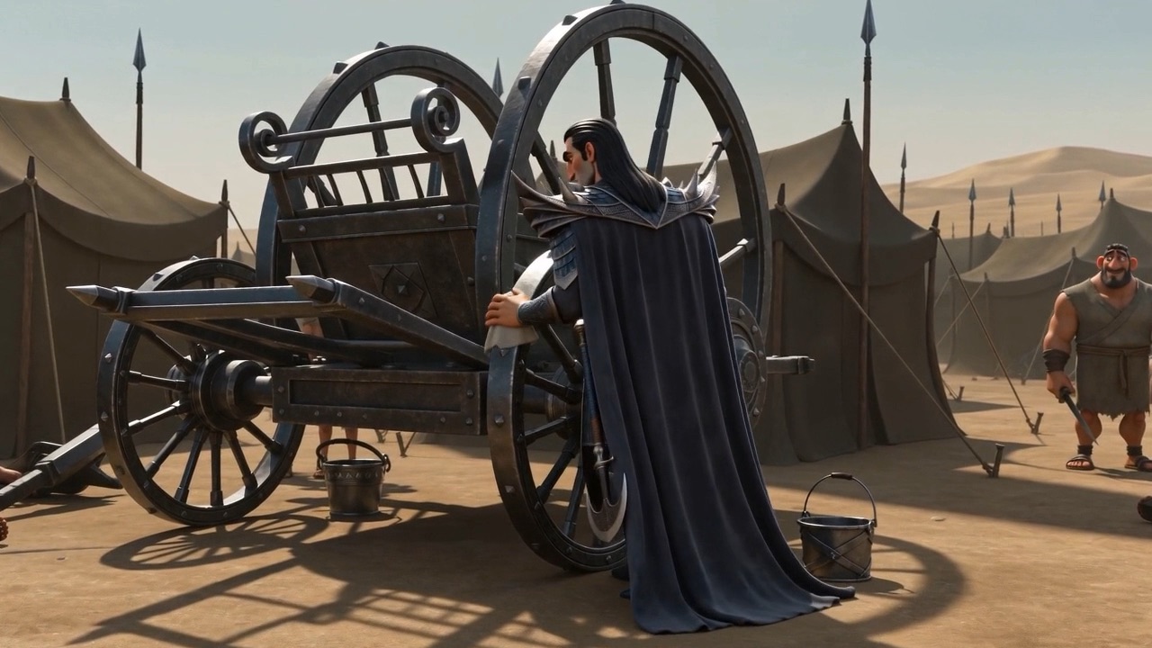 More chariots than the eye can count, waiting