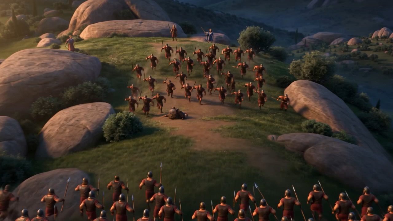Ten thousand men come down the mountain
