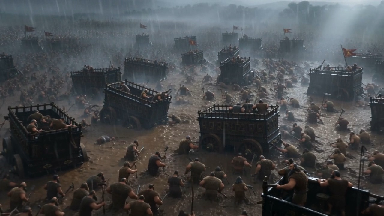 The whole army bogged, and Israel coming on foot