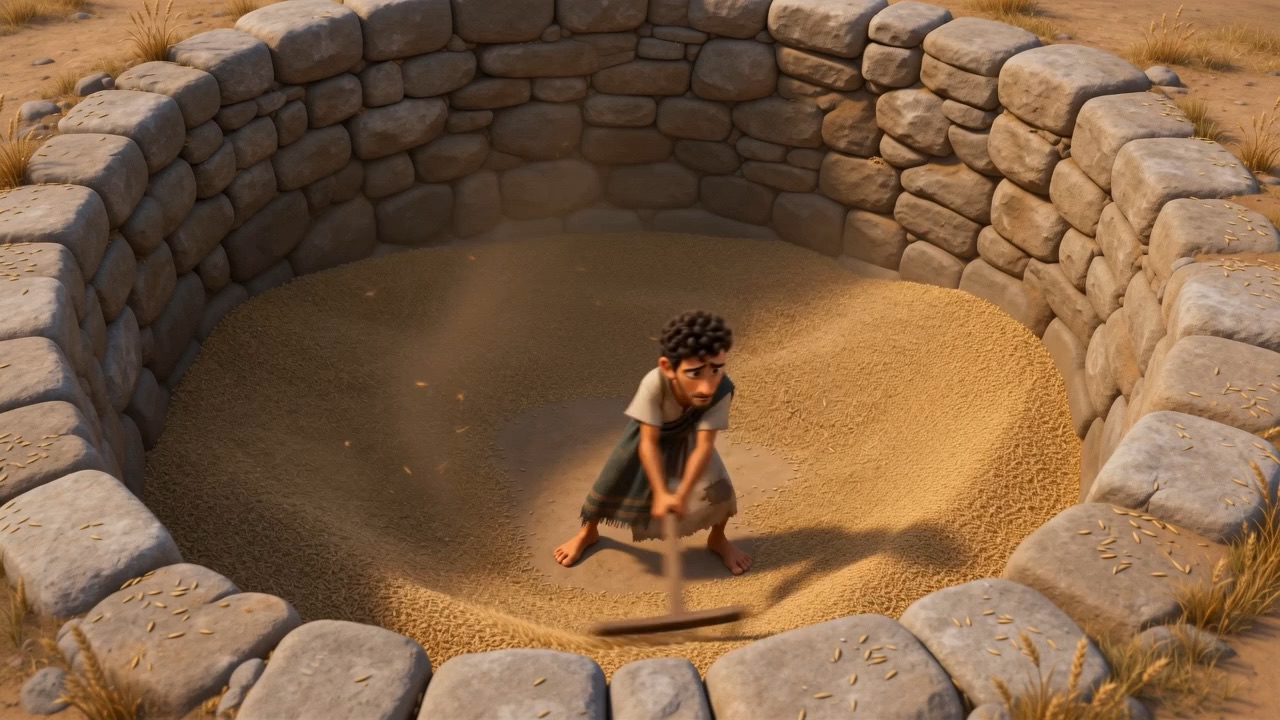 A figure sits on the wall above the pit, out of nowhere