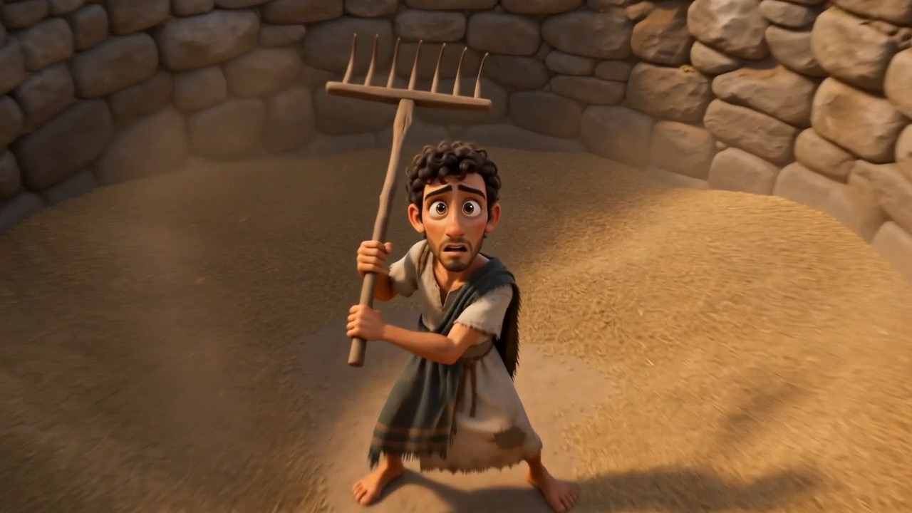 A traveller with a staff, perfectly at ease