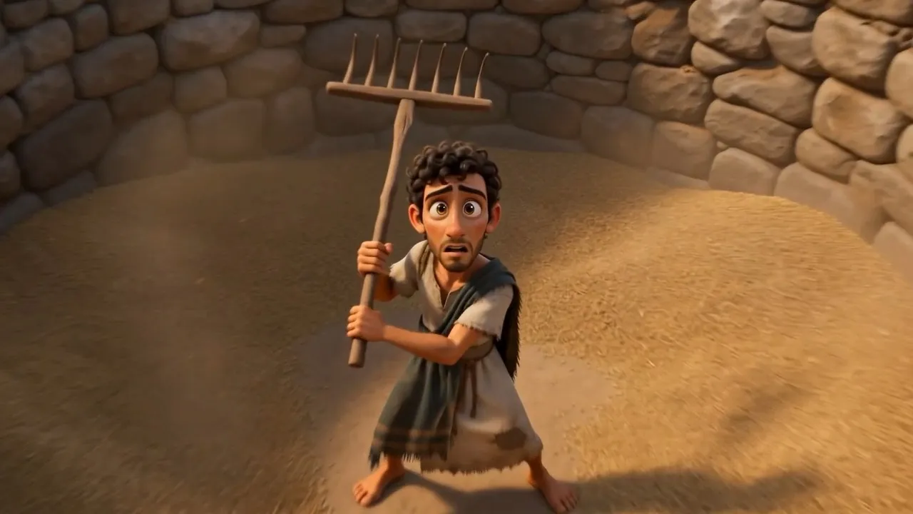 A traveler with a staff, perfectly at ease