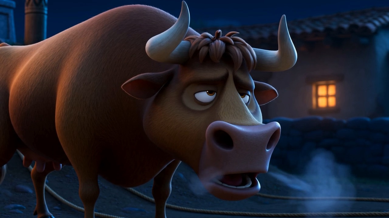 The ox braced and pulling