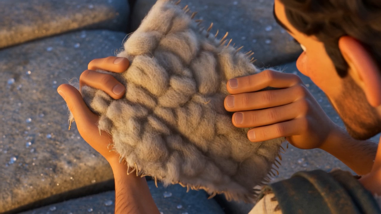 Bone dry in his hands