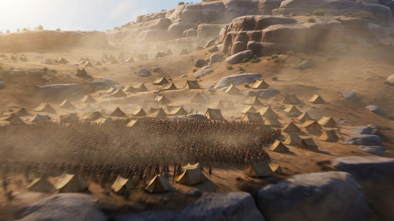 What is left of the army, seen from above