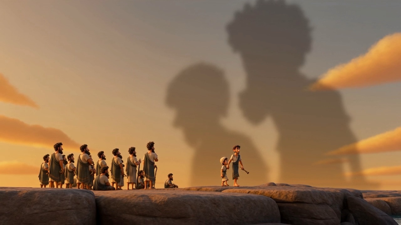 Silhouettes on the ridge against the last light