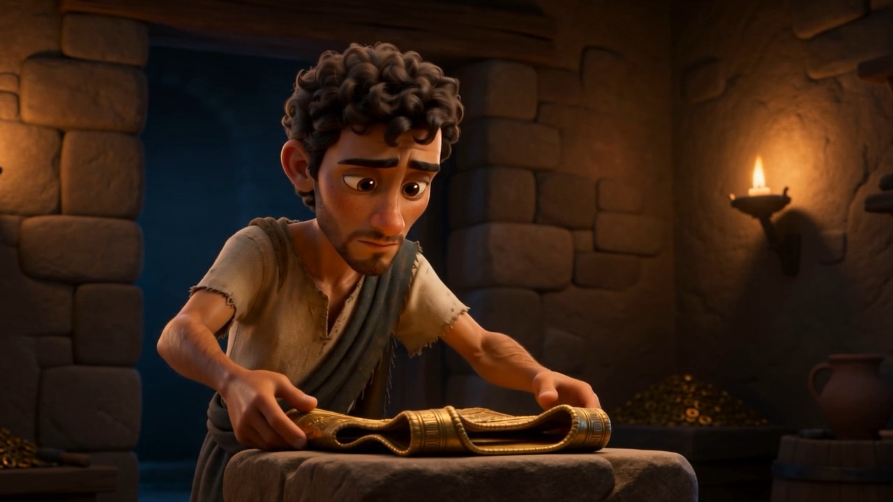 Gideon spreads a cloak on a table to gather them