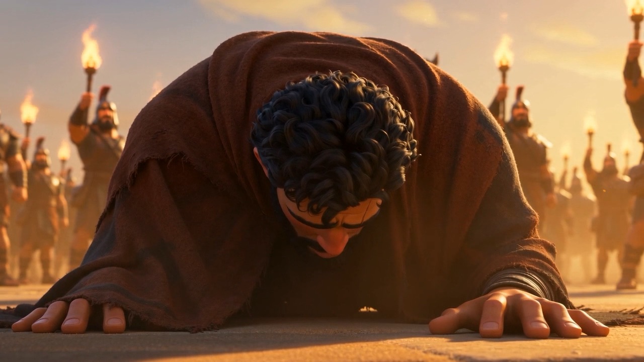 Face down, hands flat on the ground