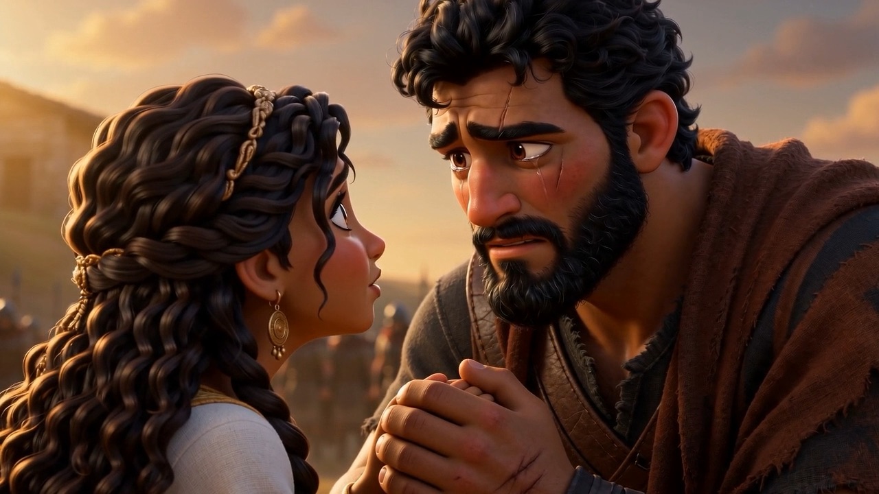 She is the one steadying him