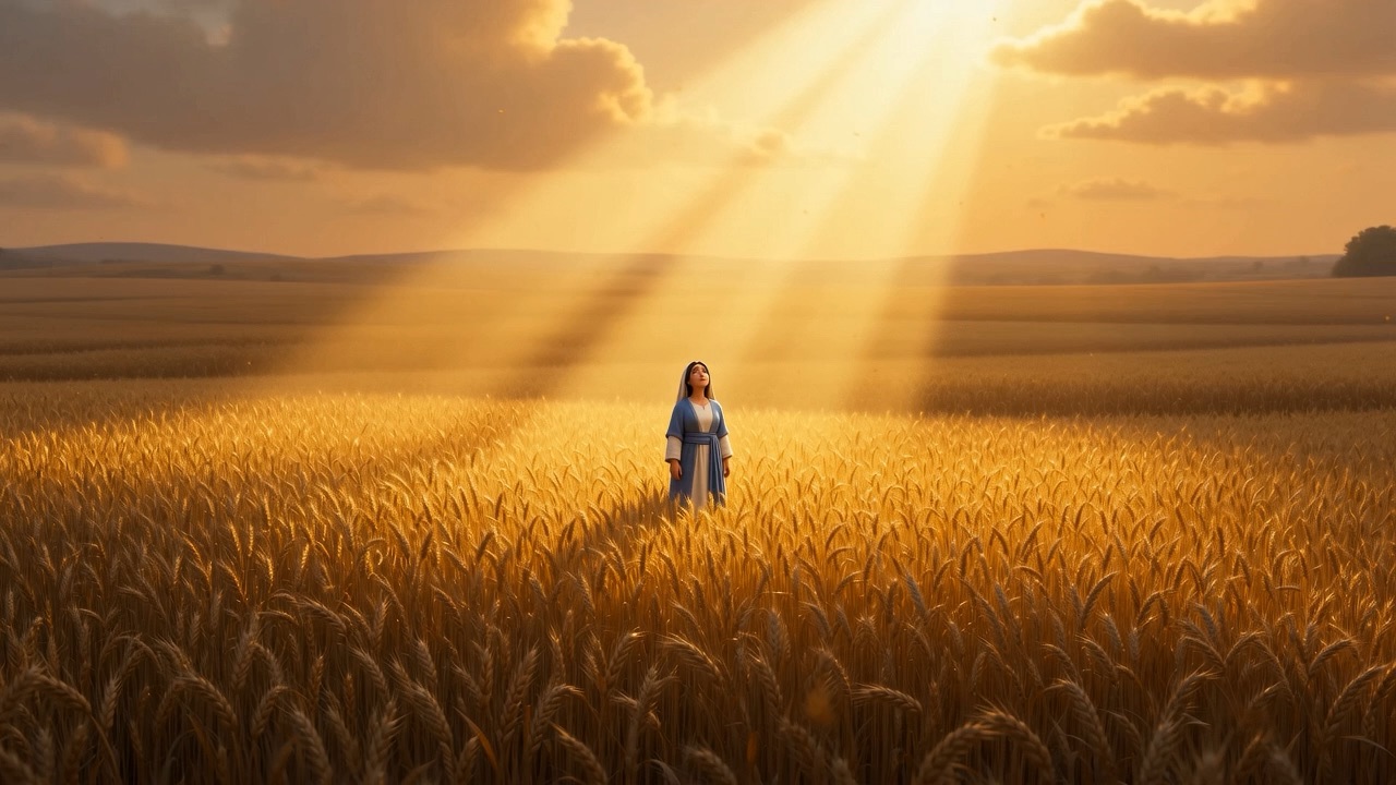 She stands alone where he was — he is simply gone