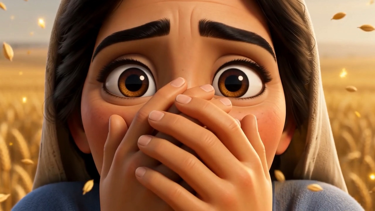 Her eyes fill as she takes it in