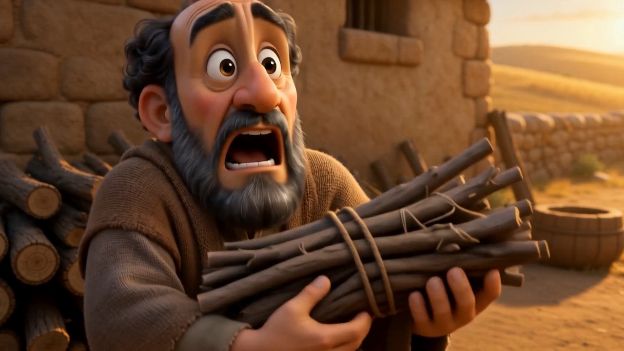 Manoah drops an armful of firewood