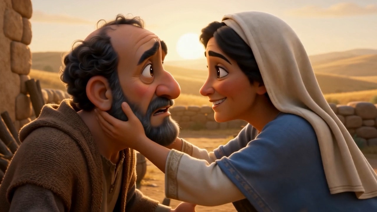 She takes his face in her hands — it's true