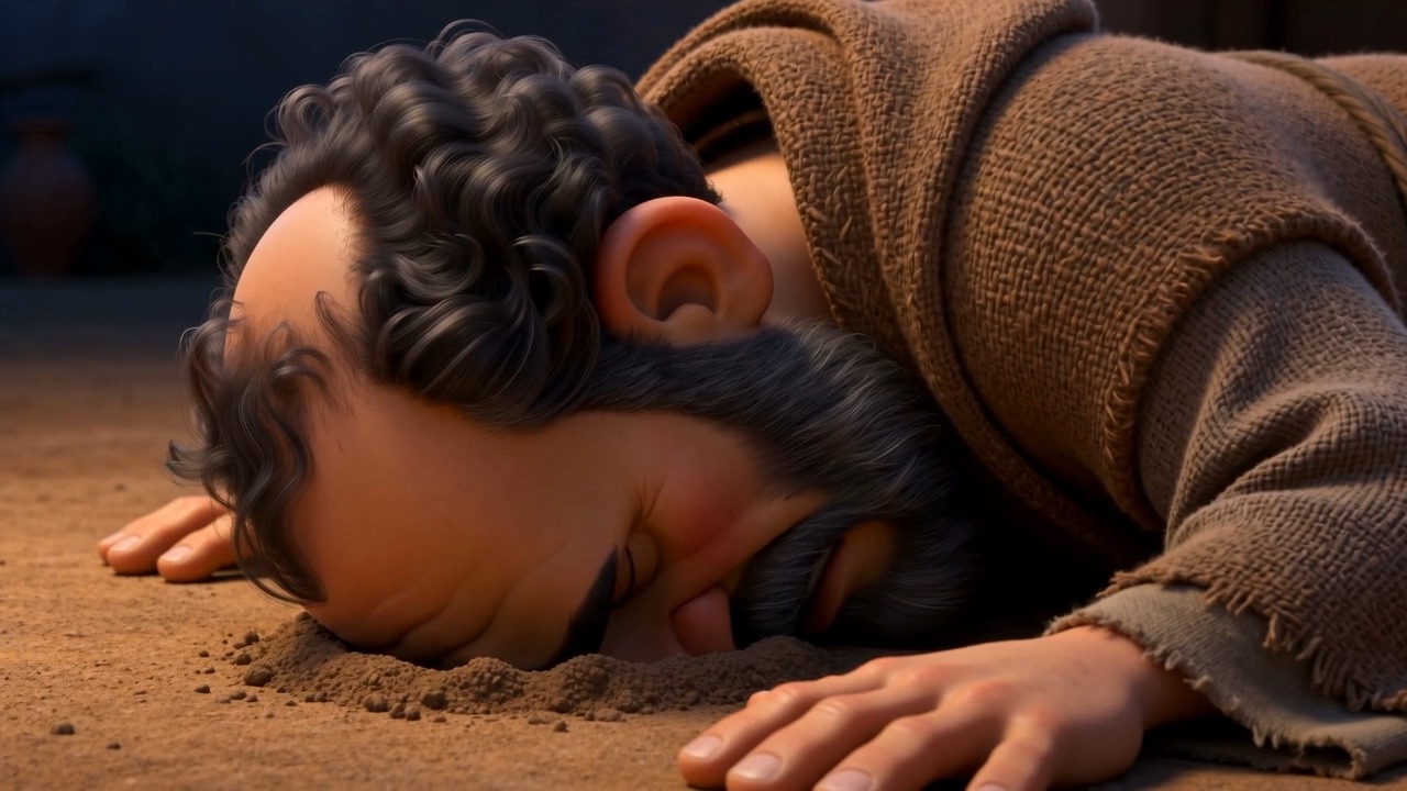 Manoah lies face down in the dirt
