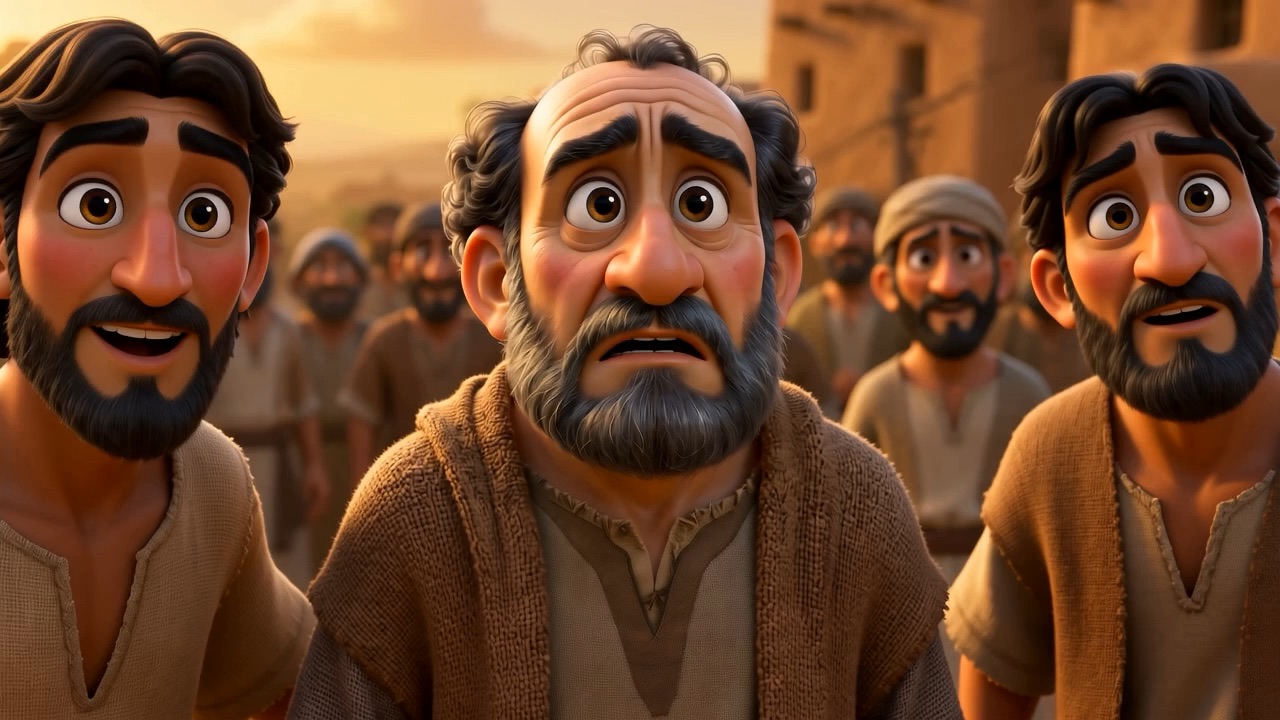 The village stares, delighted and a little frightened
